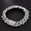 marque de mode femme conception unique glacé bijoux fins 13,4 mm plaqué or 925 argent sterling Vvs Moissanite hommes hip hop chaîne à maillons cubains bracelet