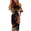 Abito da festa sexy estivo Donna Boho Stampa floreale Abiti senza maniche con fasciatura senza schienale Abiti aderenti da notte per feste da donna266K