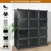 "Organize sua coleção de sapatos com este porta-sapatos de 12 cubos de grande capacidade - design modular DIY com 6 camadas para 24 pares de sapatos"