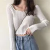 Kadın Sweaters Sweater Sonbahar Kış Moda Seksi Göbek Çıplak Kırpılmış Üstler Şık Dalga Kenarı Günlük Bayan Örme Kısaltma Kısa