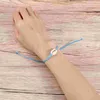 Tobilleras Pulsera de concha tejida a mano Regalo Pulseras simples para mujer Nudo chino de concha marina