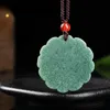 Pendentif en jadéite naturelle, pivoine verte, type glace, collier pour femme, pendentif en Jade, cadeau pour petite amie et mère