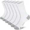 Men's Socks 6 Pairs Men Long Sport Compression Breathable Basketball Cushion Running White/Black Plus Size 38-46