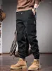 Pantaloni da uomo Moda Cargo tattico da uomo Pantaloni sportivi neri Pantaloni larghi in vita elastica in cotone streetwear casual