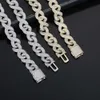 Design 13mm bred kubansk 925 Solid Silver Gold Plated Gra Moissanite Cuban Link Chain Mens Hip Hop Necklace