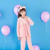 Giyim Setleri Büyük Kız Giyin Sonbahar Kış Uzun Kollu Sıcak Pazpan Pijamaları Set Sevimli Baskı Sweetwear Saç Bandını Gönder Noel Hediyesi 231007