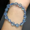 Link pulseiras natural aquamarine coração pulseira reiki pedra preciosa moda jóias fengshui feminino cura sorte energia presente 1pcs