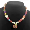 Pendant Necklaces Acrylic Skull Beaded Necklace Pumpkin Pendant Necklace Fashion Collar Necklace Halloween Choker Statement Jewelry x1009