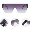 Sunglasses Fashion Oversized One Piece Rimless Women Clear Ocean Lens Eyewear Men Gradient Sun Glasses UV400