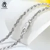 orsa Jewels Diamond Cut Rope Stainclaces Real 925 Silver 1 2mm 1 5mm 1 7mm chain for Women Men Jewelry Gift OSC29316S