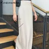 Saias Kuzuwata Japonês Reto Casual Slim Fit Saia Mid-Comprimento Suave Cintura Alta Solta Mujer Faldas Início Outono Moda Sólida