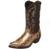 Mężczyźni Western Cowboy Boots Hafted High Boots Nowe buty jesienne rycerze buty duży rozmiar 38-48 lekkie buty parowe