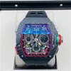 Richarmill Watch Automatische mechanische Armbanduhr Luxusuhren Herren Swiss Sports Mill Watch Herrenserie RM6501 Doppelnadel-Timer Ausgestattet mit Quick WN-NGOX