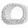 marka moda kobieta bes niestandardowa biżuteria hip -hopowa 15 mm mrożona 925 srebrny srebrny vvs d kolor moissanite Lad Diamond Miami Cuban Link Chain