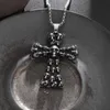 Pendant Necklaces New Gothic Lot Skull Cross Pendant Stainless Steel Necklace Men's/Women's Hip Hop Party Biker Fashion Pendant Jewelry Gifts x1009