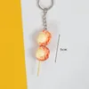 Keychains Mini Simulation BBQ Food Keychain Resin Corn Key Chain Restaurant Client Gift Chef Cook Keyring Jewelry