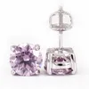 Passed Test 925 Sterling Silver 1CT 2CT Round Pink Moissanite Diamond Earrings Studs for Men Women Nice Gift for Friends