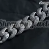 Marke Mode Frau Voll Iced Out Runde Vvs Moissanit Diamant 15mm Cuban Link Hip Hop Kette 18 Zoll Frauen individuelle Halskette