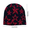 Berets Knitting Beanies Hat Gothic Star Pattern Wool Knitted Y2K Women Men Beanie Winter Warm Hats Hip Hop Casual Skullies Caps