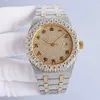 Designer relógios diamantes relógio artesanal automático mecânico 42mm com aço cravejado de diamantes luxo 904l safira mulheres montre de