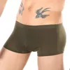 Cuecas masculinas de uma peça boxer gelo seda respirável roupa interior confortável fino ver através lingerie sexy briefs moda esporte shorts calcinha