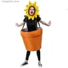 Theme Costume Funny Male and Female Couple's Sunflower Potted Plant Cosplay Uniforms Halloween Christmas Pub Party Stage Come Q231010