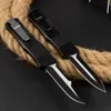 A121 Automatic Tactical Knife D2 Titanium Coating Blade CNC Aviation Aluminum Handle Outdoor Camping Hiking Survival Pocket Knives with Nylon Bag