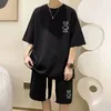 Männer Trainingsanzüge Koreanische Mode Männer Kurze Sets Hip Hop Rock Casual Kurzen Anzug Lustige Bär T-shirts Shorts 2 Stück Set sommer Trainingsanzug Männer 231009