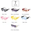 Sunglasses Fashion Oversized One Piece Rimless Women Clear Ocean Lens Eyewear Men Gradient Sun Glasses UV400