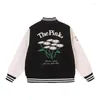 Herenjassen High Street VandyThepink Varsity Mode Borduren Baseball Jas Dames 1:1 Kleding Leren Bomber Retro Jas