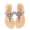 Sandalen Gold Schwarz Ummer Frauen Strand Ferse Dame Retro String Bead Schuhe Mujer Boho T-strap Flops Diamant Eltern-kind-Slipper