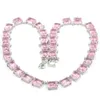 Chains 62g 925 SOLID STERLING SILVER NECKLACE Rectangle Pink Kunzite Swiss Blue Topaz Tourmaline Daily Wear