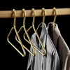 Cabides Racks 5pcs Cabides de Metal Sólido para Casaco Durável Sem Costura Fosco Ouro/Sliver Roupas Calças Suéter Racks de Armazenamento Cabides Organizador 231007