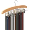 Hangers Rekken Houten tanktophanger 24 Grote ruimtebesparende rek 360° draaibaar Metalen haken Closet Organizer Opslag voor hemdje Badpakken Bh's 231007