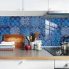 Wall Stickers 10pcsset Dream Blue Tile Sticker Kitchen Backsplash Oilproof Bathroom Waterproof Home Decor Decals Peel Stick Art Mural 231009