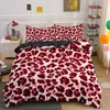 Conjuntos de cama Leopard Imprimir Set Animal Pele Duveta Capa para Crianças Adolescentes Adulto Quilt Poliéster Consolador com Fronha 231009