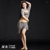 Stage Wear Solid Color Oriental Dancing Festival Outfit Women Belly Dance Suit Performance Latin Clothes Elegant Modern Dancer Jazz