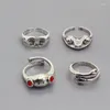 Cluster Rings 1PC Vintage Cute Cry Face Frog Ring For Women Men Punk Hiphop Creative Red Eye Toad Animals Hug Hand Open Unisex Jewelry