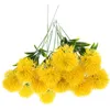 Fiori decorativi 12 pezzi dente di leone artificiale vaso di fiori in plastica simulazione finta peonia Po Prop realistico denti di leone ornamento giallo