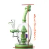 Vente en gros 22CM Crème colorée narguilé Champignon Filtre Mixte Couleur Recycleur Grande Taille Verre Dab Rig Bong Tuyaux D'eau Narguilé Joint 14mm Fumer Tabac Bol