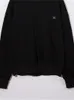 Damen-Kapuzenpullover, kariertes Patch-Logo, besticktes Fleece-Sweatshirt, 2023, frühes Frühjahr, Damen, einfacher weicher O-Ausschnitt, langärmeliger Pullover