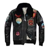 Men's Jackets Bomber Jacket Top Leather With Fur Collar High Quality Lapel Cotton Gun Same As Tom