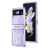 Luxury Plating Hinged Clear Vogue Phone Case for Samsung Galaxy Z Folding Flip5 Flip4 Flip3 5G Sturdy Stylish Full Protective Soft Bumper Transparent Fold Shell