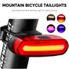 أضواء الدراجة إضاءة الدراجة مُعلم مصباح قابلة للشحن USB خلفي الذيل LED مصباح يدوي ماء مقاوم للماء لـ 231009