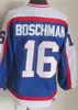 CCM Hockey Retro 16 Laurie Boschman Jersey Retire 9 Bobby Hull 27 Teppo Numminen 8 Teemu Selanne 10 Dale Hawerchuk Blue White Stitched Breathable Vintage Classic