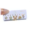 Stud Earrings 5 Pcs Cute Colored Zircon Piercing Set For Women Luxury Small Animal Jewlery Gifts