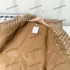 xinxinbuy Piumino da uomo firmato Piumino doppia lettera in tessuto jacquard tasca manica lunga donna grigio Nero kaki M-3XL