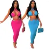 Arbeitskleider Szkzk Frauen Zweiteilige Clubwear-Sets Sommer Sexy Korsett-Tops und enger langer Rockanzug Nachtclub-Party-Outfit 2-teiliges Set