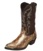 Mężczyźni Western Cowboy Boots Hafted High Boots Nowe buty jesienne rycerze buty duży rozmiar 38-48 lekkie buty parowe