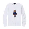 24s Classic Polos Men's Cotton Loose rund nacke tryckt björn plysch långärmad tröja tröja björn t-shirt oss standardstorlek s-xxl
